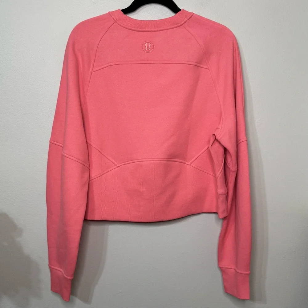 Lululemon Wordmark Scuba Oversized Fleece Pullover Sweatshirt Sakura Pink ML NWT - Picture 7 of 9